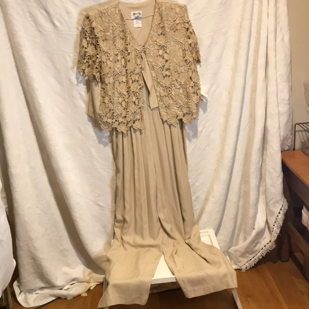 Vintage NWT Jeffrey & Dara 18 Jumpsuit Beige